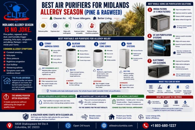 Best Air Purifiers for Midlands Allergy Season (Pine & Ragweed)