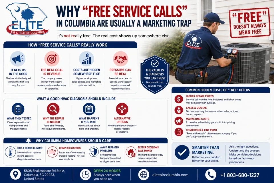 why free service calls in columbia are ususally a marketing trap