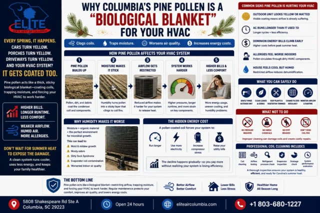 Why Columbia’s Pine Pollen Is a “Biological Blanket” for Your HVAC