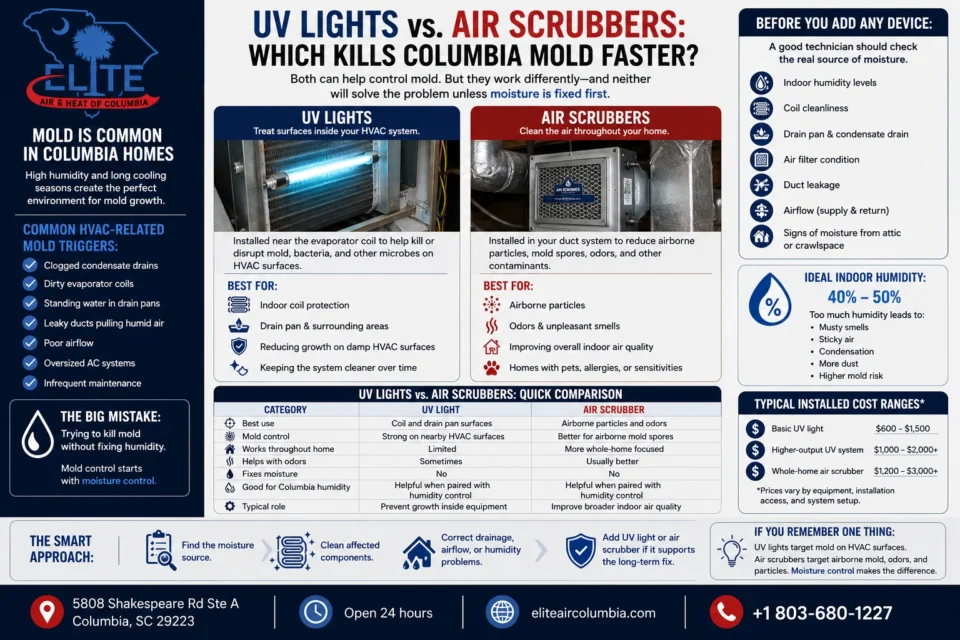 UV Lights vs. Air Scrubbers: Which Kills Columbia Mold Faster?