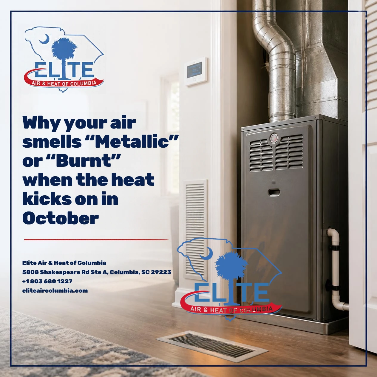 Why Your Air Smells “Metallic” or “Burnt” When the Heat Kicks On in October