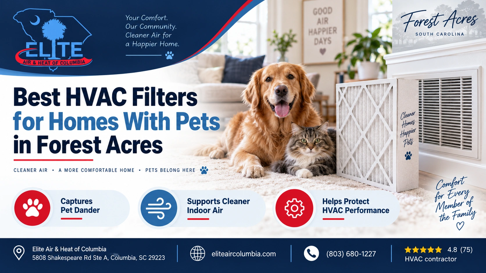 Best HVAC Filters for Homes With Pets in Forest Acres