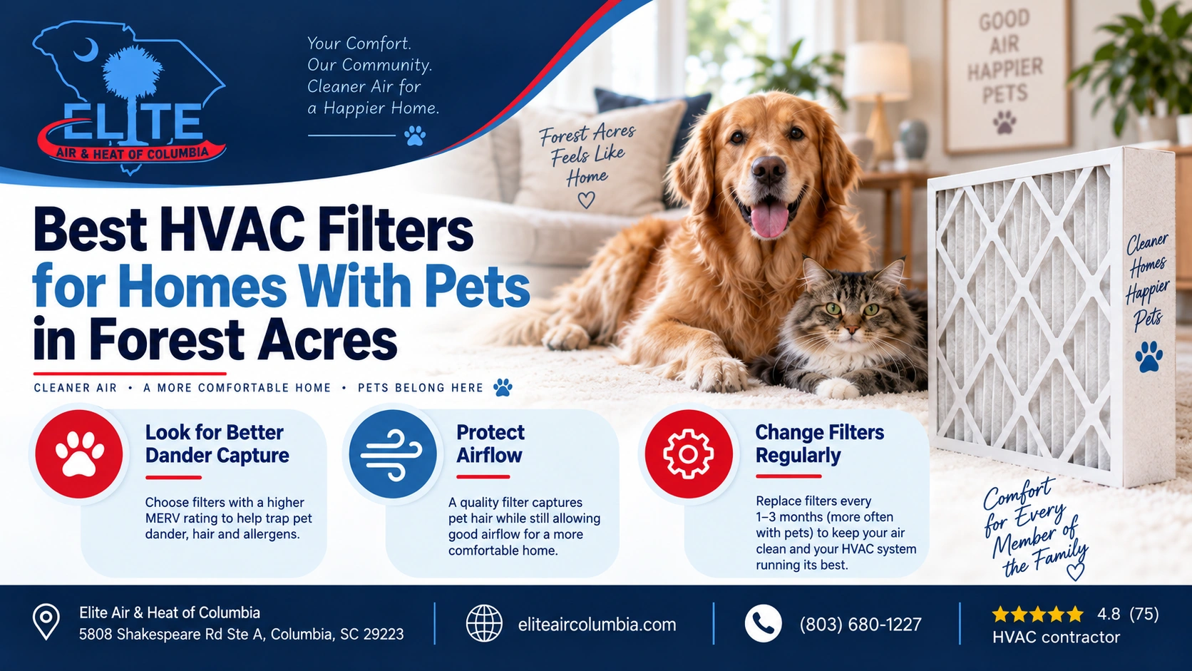 Best HVAC Filters for Homes With Pets in Forest Acres