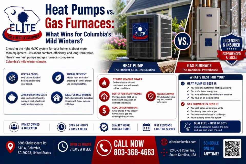 Heat Pumps vs. Gas Furnaces: What wins for Columbia's mild winters?